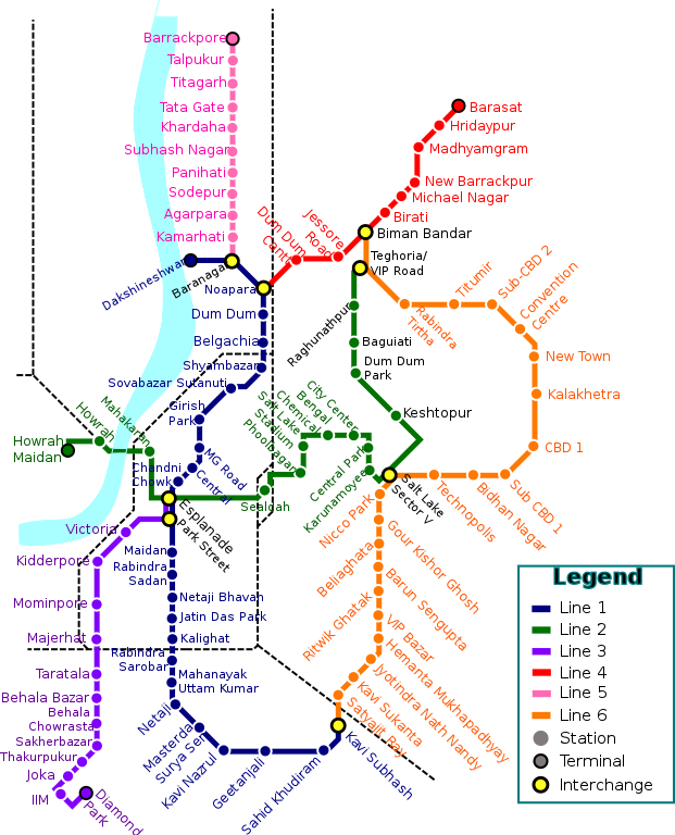 Kolkata Metro Route Map